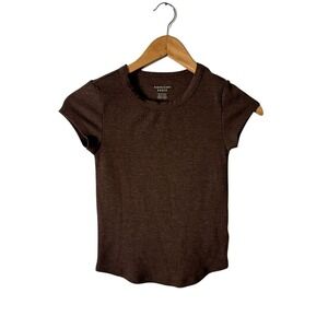 American Eagle Waffle Knit Tee Size XS Brown Short Sleeve Hippie BOHO Minimalist